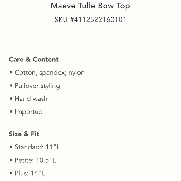 ✨ Anthropologie Tulle Bow Top Sz L - Picture 5 of 5